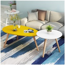 Round tea table minimalist modern balcony Living room Small family Coffee Easy Nordic solid wood Table Creative personality tea table