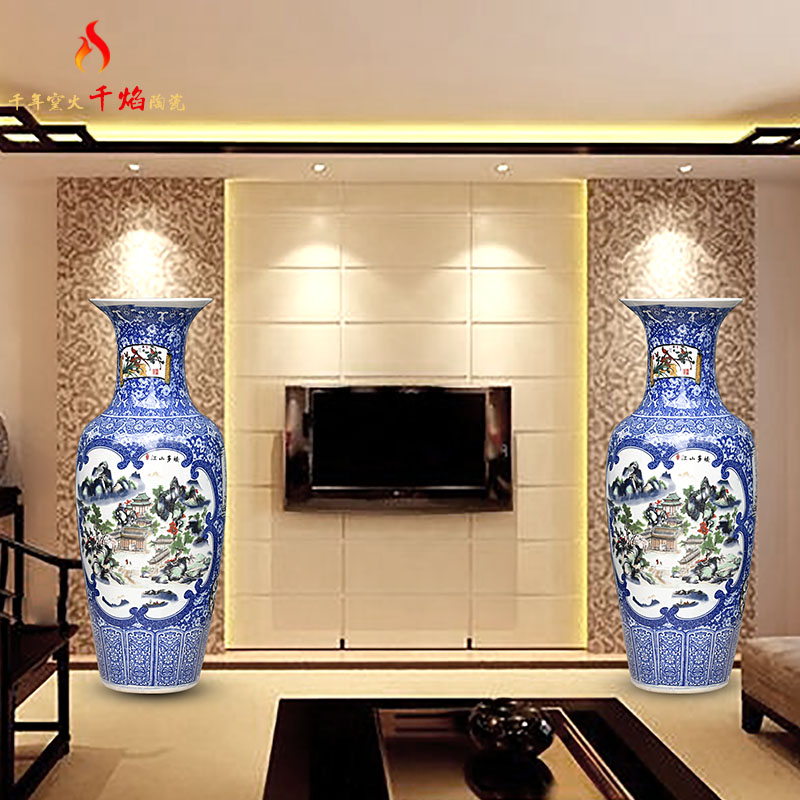 Jingdezhen ceramics furnishing articles sitting room of large vase flower arranging hotel snow figure feng shui decorations arts and crafts