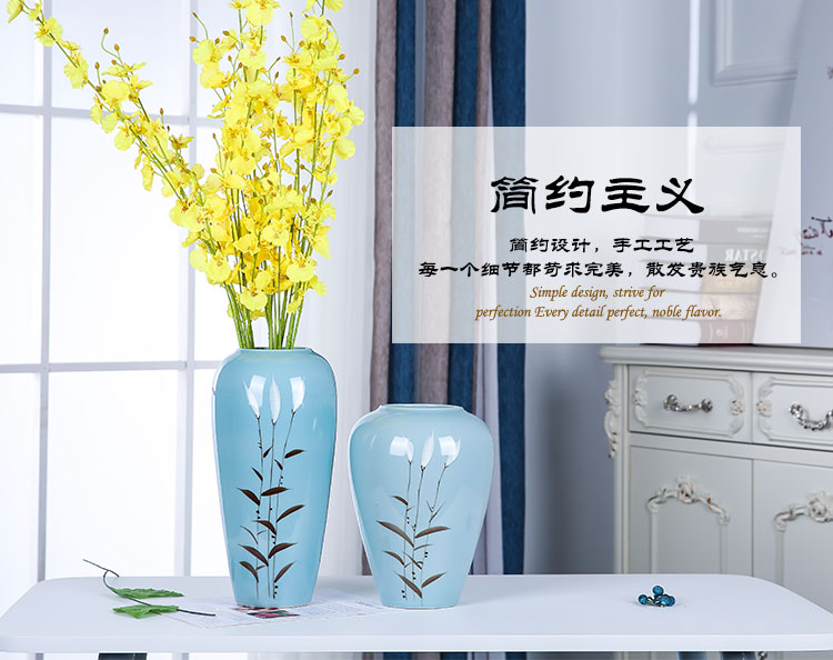 Jingdezhen ceramics vase Nordic hand - made flowers, dried flowers, European contracted flower arrangement sitting room adornment is placed