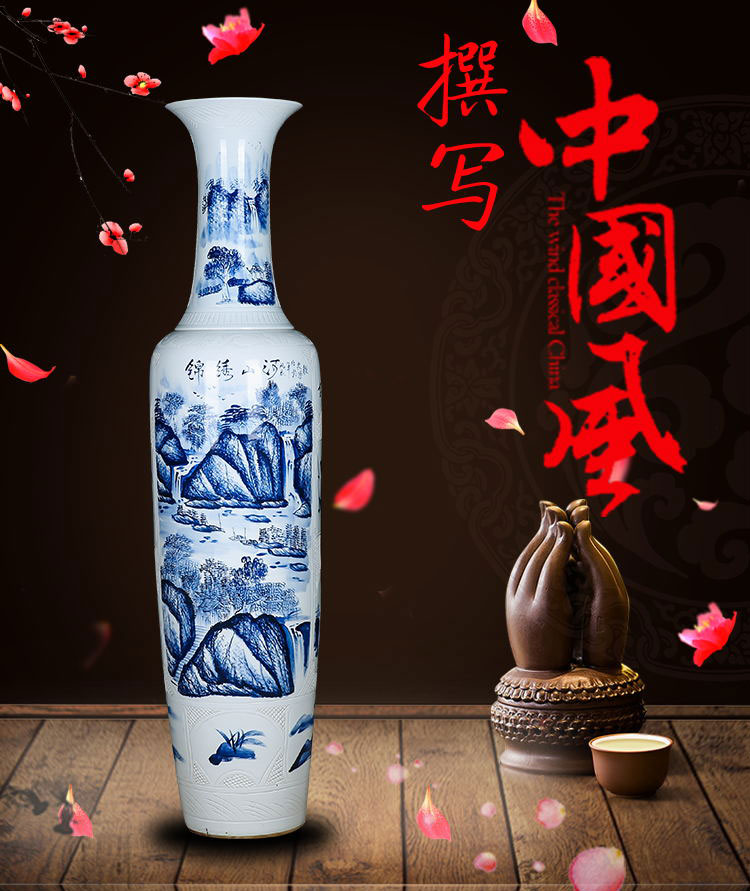 Jingdezhen ceramics fall has a long history in the big blue and white porcelain vase splendid sunvo sitting room place hotel opening