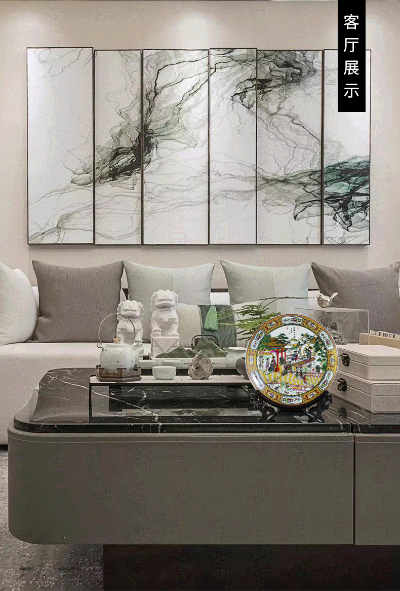Jingdezhen ceramics ceramic plate hanging dish of modern Chinese style furnishing articles sitting room ark, rich ancient frame twelve gold hair pin