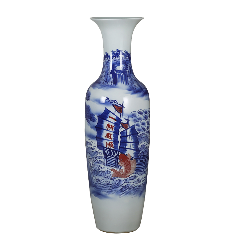 Jingdezhen ceramics vase of large sitting room adornment hand - made figure many splendid future was plain sailing