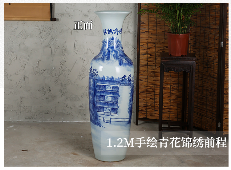 Jingdezhen ceramics vase of large sitting room adornment hand - made figure many splendid future was plain sailing