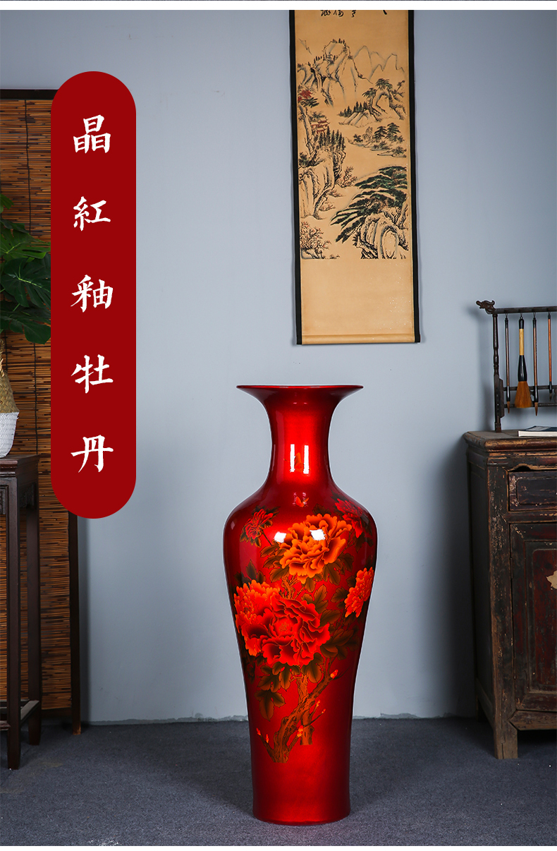 Jingdezhen ceramics glaze landing large crystal vase sitting room the opened flower arranging I household adornment furnishing articles