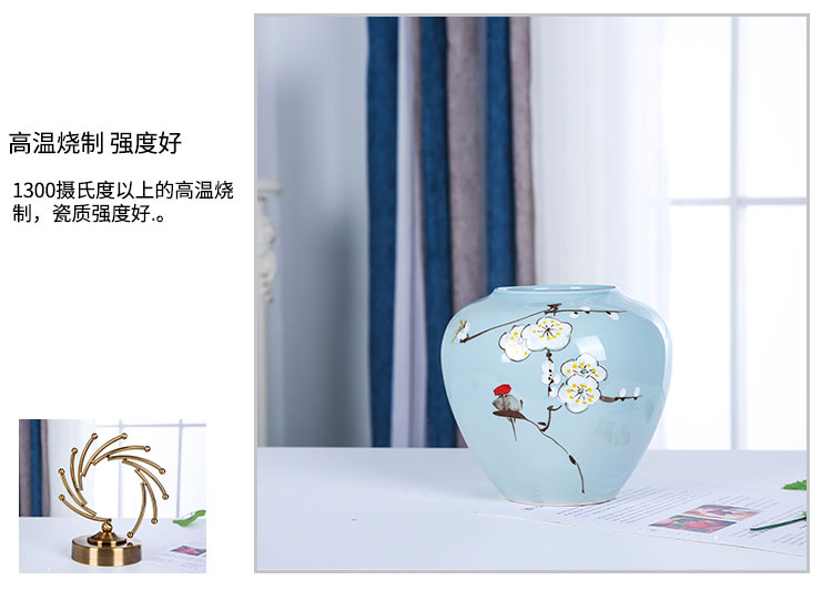 New Chinese style with modern ceramics jingdezhen vase three - piece vases, flower arranging wine sitting room adornment is placed adorn article