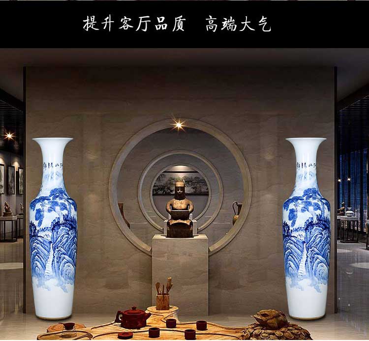 Jingdezhen ceramics high white glaze hand - made splendid sunvo home furnishing articles for the opening of large vase of blue and white porcelain