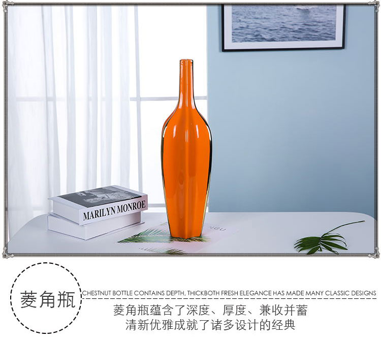 The Modern jingdezhen ceramics vase sitting room porch TV ark adornment flowers orange blue furnishing articles club hotel