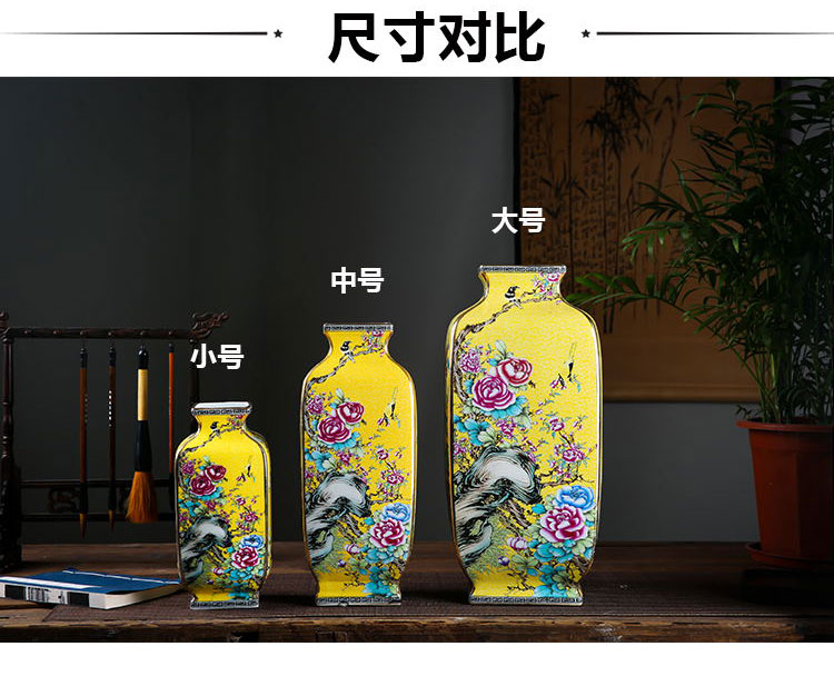 Archaize of jingdezhen ceramics enamel enamel vase inserted new Chinese style living room decorations decoration pieces four aspects