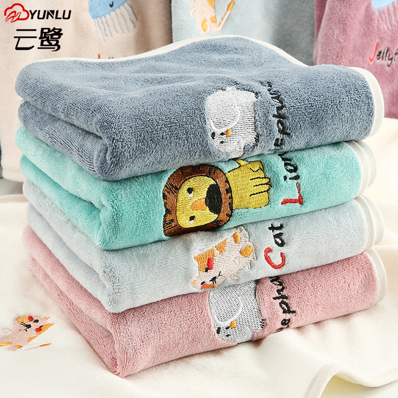 Yunlu 2 towels do not absorb hair less than pure cotton soft female couple face towel wash face household wipe head quick dry hair