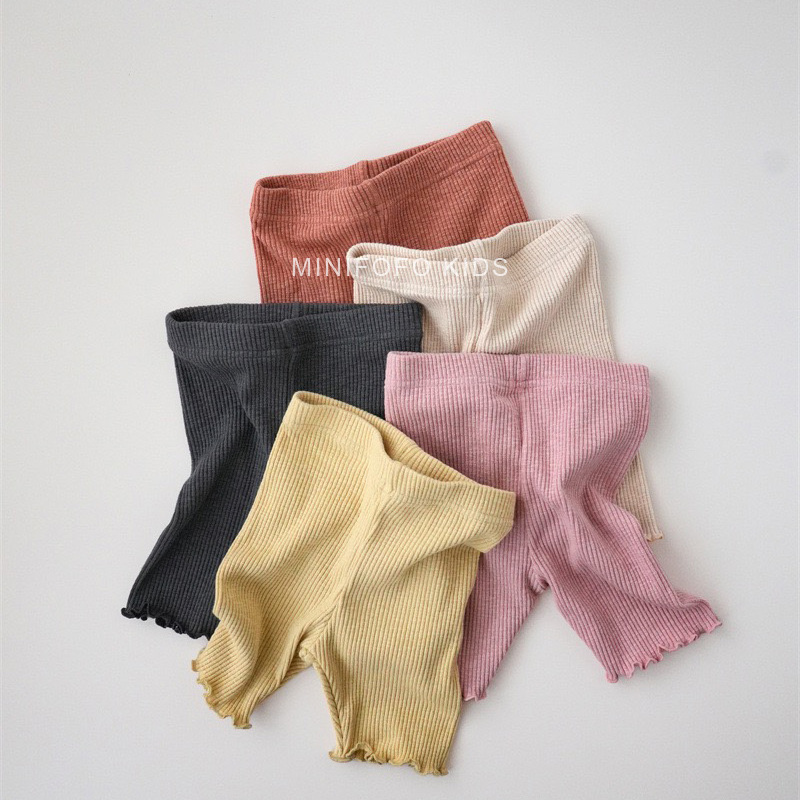Summer New Style Girls' Comfortable and Breathable Bamboo Cotton Versatile Ribbed Elastic Biker Shorts Cycling Shorts