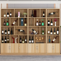 Wine cabinet against the wall Commercial Hotel new Chinese side cabinet integrated living room home floor modern simple shelf