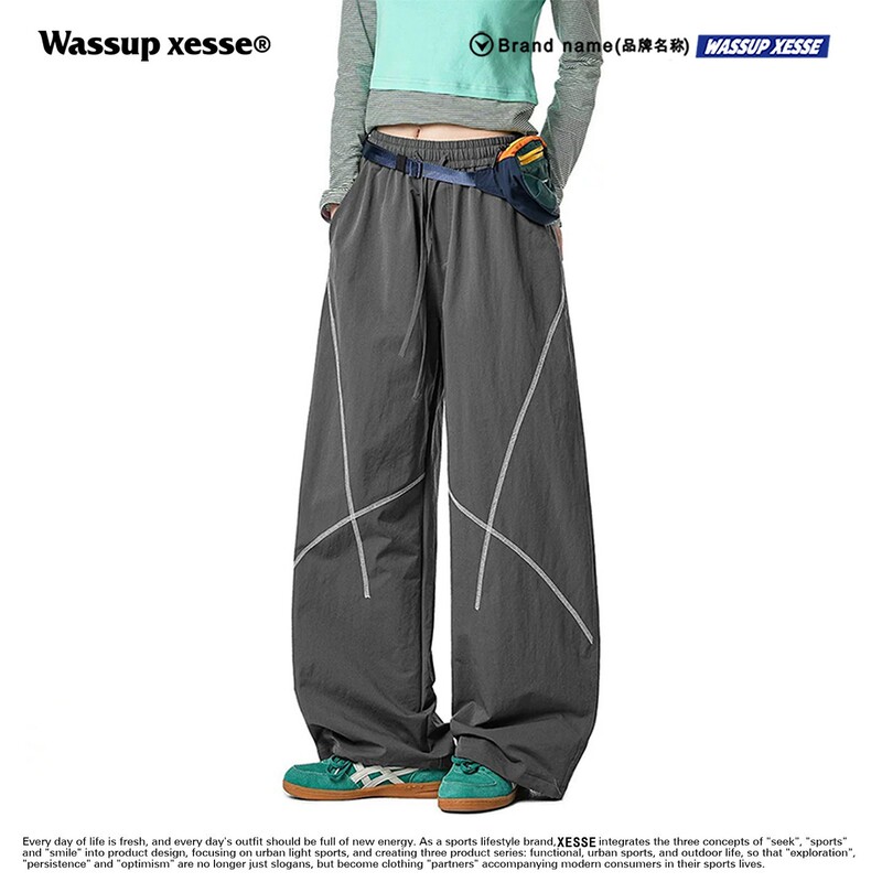 Summer Thin Breathable Quick-Drying Pants for Men and Women, Wide-Leg Scimitar Pants, Versatile American-Style Casual Workwear Sports Hiking Pants