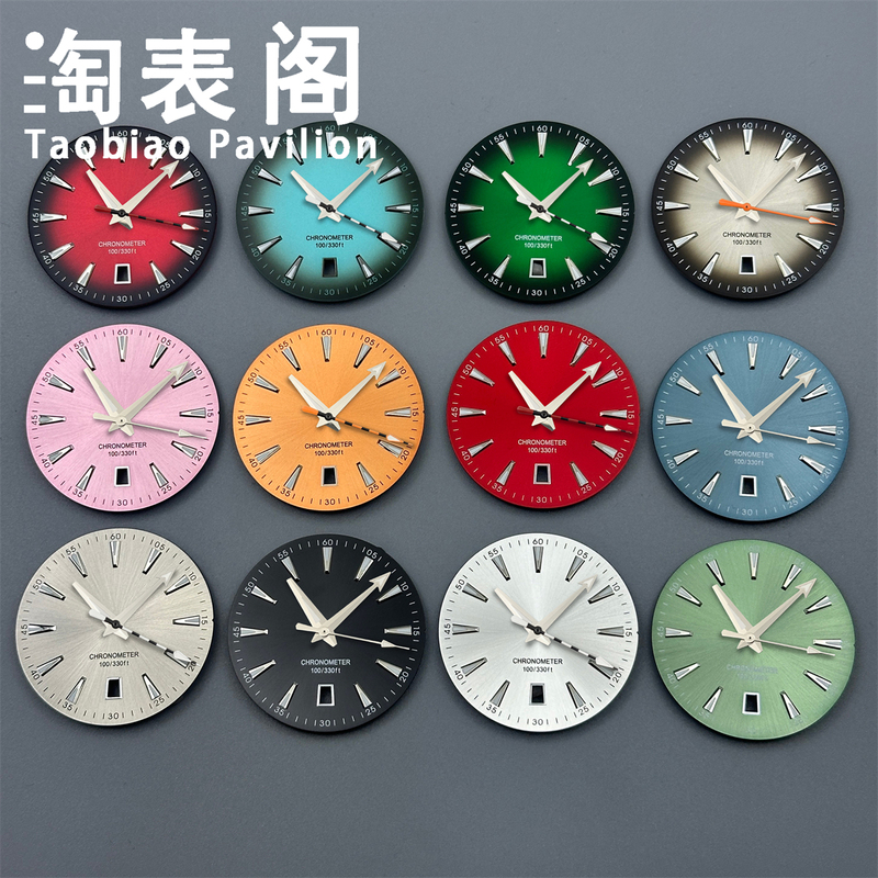 33.2mm Seamaster Dial, Gradient Green Luminous with Hands, Suitable for Nh35 6 O'Clock Mechanical Movement 33.2mm Seamaster Dial, Gradient Green Luminous with Hands, Suitable for Nh35 6 O'Clock Mechanical Movement