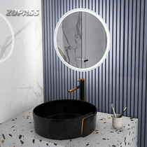 Black balcony table washbasin Small size basin Single basin Splash-proof ceramic basin Household washbasin table basin