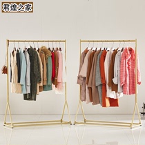 Nano gold luxury floor hanging hangers high-end clothing display rack for men and women childrens clothing display rack clothing store hangers
