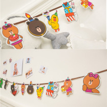 Babys first birthday balloon Brown series Cartoon bear pull flag photo props dress up party supplies decoration