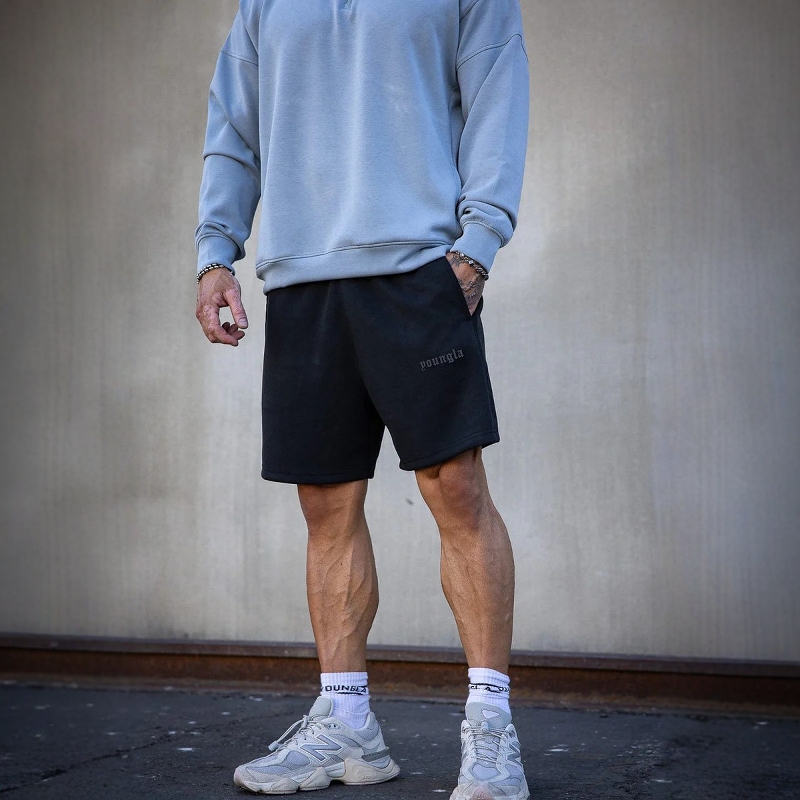 American-Style Sports Basketball Shorts for Men, Trendy Brand Youngla Terry Cotton Fitness Running Casual Shorts, Cross-Border Trade