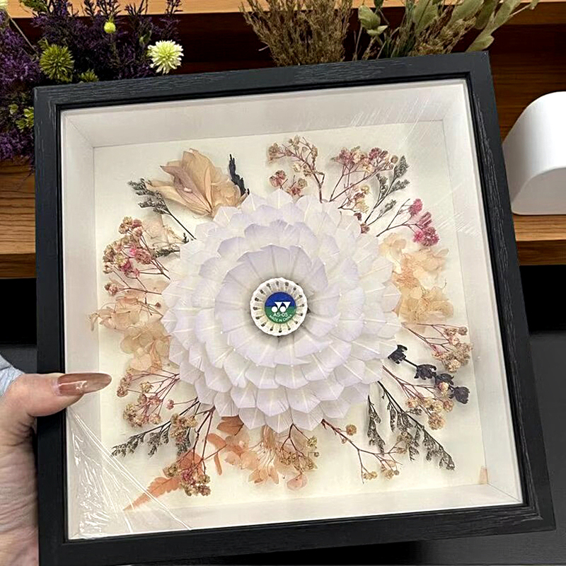 Badminton Eternal Flower Photo Frame DIY Material Kit Handmade Creative Gift for Girlfriend or Best Friend Birthday Decoration