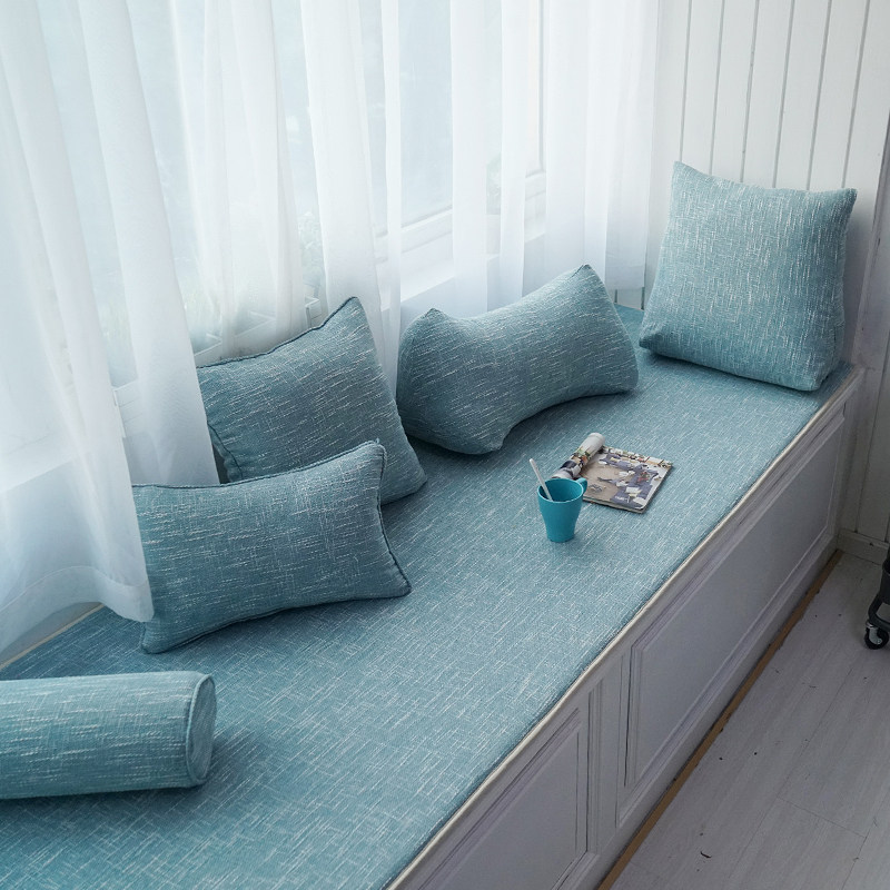Yipin Lanxiang Four Seasons Universal Bay Window Cushion Window Sill Mat Bedroom Balcony Mat Simple Cotton Linen Sponge Mat Non-slip Customization