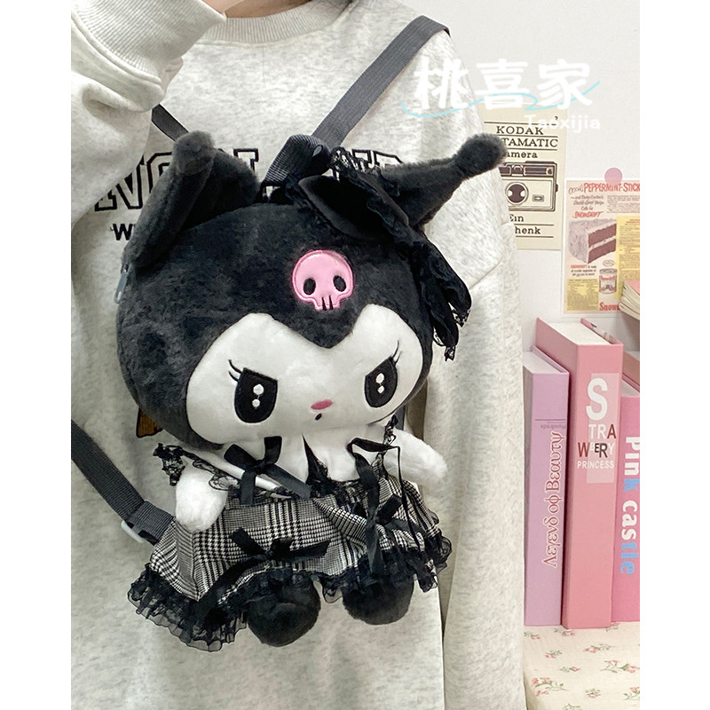 New Autumn/Winter Cute Cartoon Kuromi Backpack for Women, Popular on Instagram, Plush Doll Bag, Lolita Style Backpack