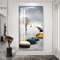 Modern simple introduction to the masterpiece decoration painting corridor vertical fresco drawing room light luxury china painting mounted painting