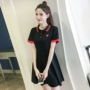 Dile Town Summer School Trường trung học cơ sở Học sinh trung học ngắn tay Váy Nữ sinh Học viện Hàn Quốc Giải trí Thể thao POLO Váy - Trang phục thể thao quần áo tập gym nữ adidas chính hãng