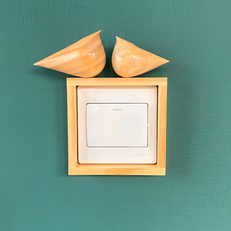 High end solid wood switch patch decorative wall sticker protective sleeve socket cover ugly decorative frame brief Chinese switch border cover