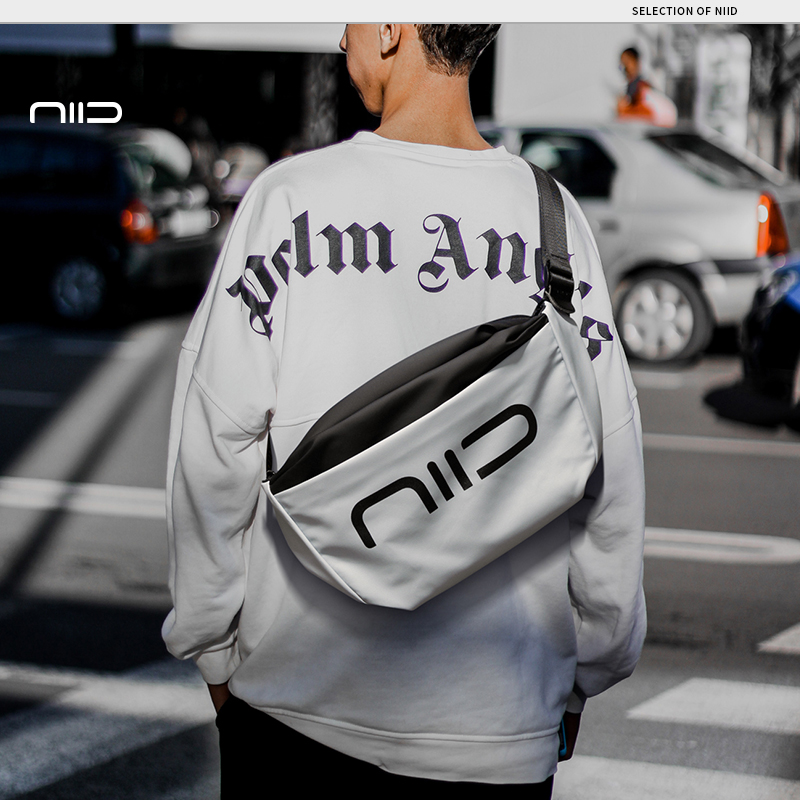 NIID STATEMENT SKEW SATCHEL Male Tide Card Sport Large Capacity Satchel Leisure Chest Bag Single Shoulder Bag for men S4-Taobao