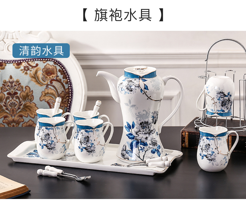 European water set yourself living room household glass cup ceramic cup with a cup of cold water kettle wedding gifts