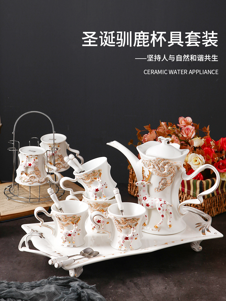 European ceramic coffee cup tea set home "bringing small key-2 luxury water tray was English afternoon tea with a wedding gift