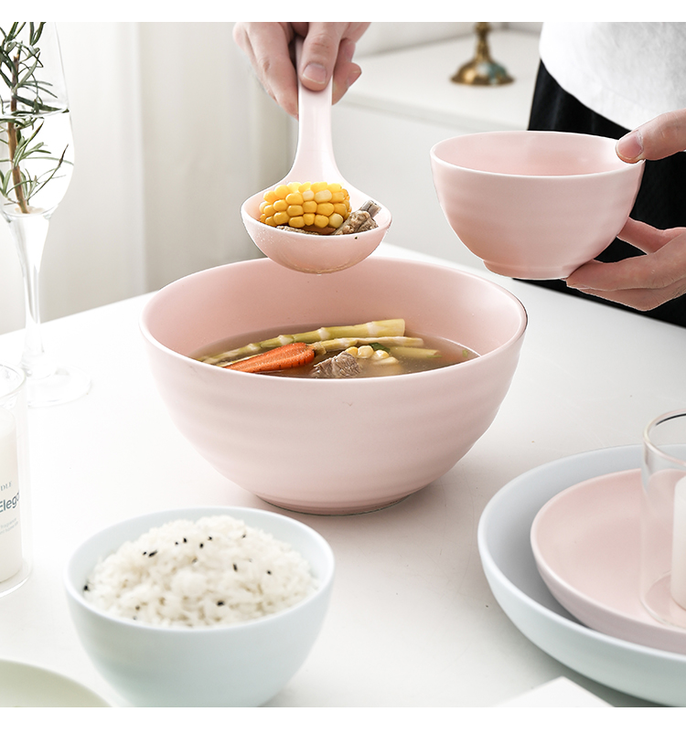 E best la dish bowl suit ceramic creative dishes Nordic contracted the 2-4-6 people with gifts sweethearts bowl chopsticks tableware