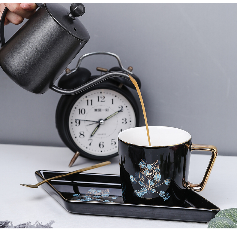 E best cup of coffee mugs breakfast of milk cup ceramic keller with spoon, picking cups of creative move trend