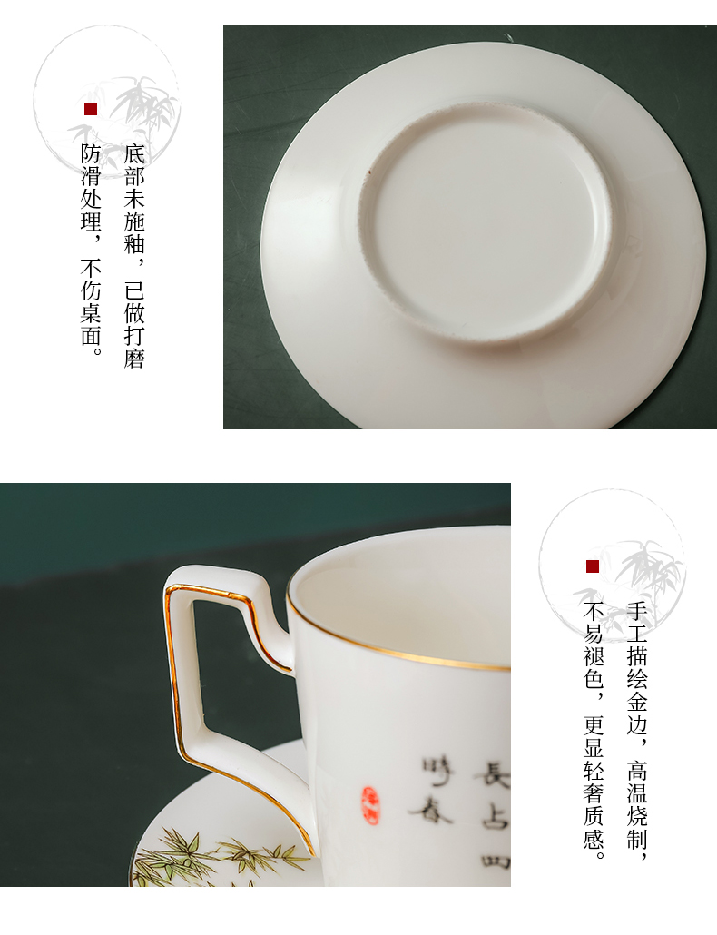 Ceramic coffee cup small European - style key-2 luxury elegant ipads China coffee cups and saucers on the afternoon of camellia tea cups