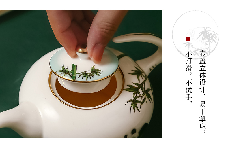 Ipads China kung fu tea set manually paint Chinese style household teapot tea sets tea tray in the living room