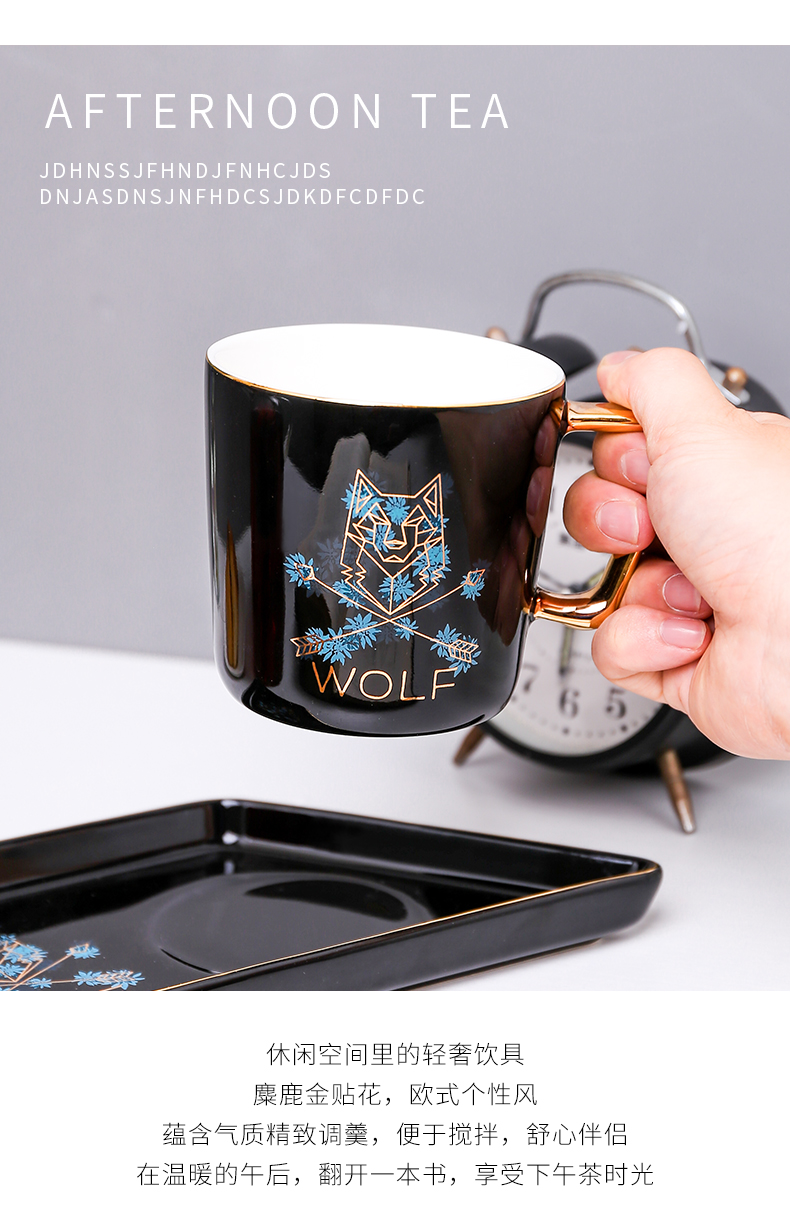 E best cup of coffee mugs breakfast of milk cup ceramic keller with spoon, picking cups of creative move trend