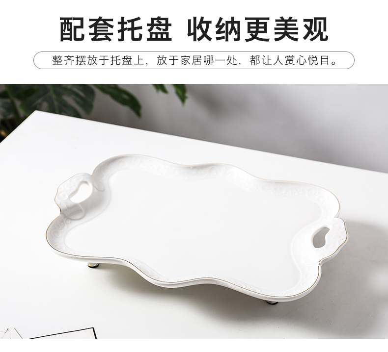 Household glass suits for ceramic cup tray was sitting room with European heat - resisting teapot teacup cold water kettle suit