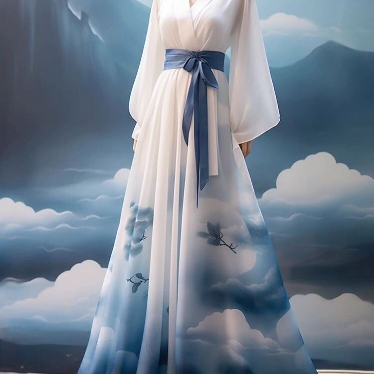 Hanfu Fairy-Style Long Dress That Can Be Worn to Work, New Chinese-Style National Style Dress for Petite Women, Hanfu Dance Dress