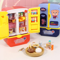 Childrens Home Toy Emulation Sound And Light Fridge Double Open Door Girl Kitchen Toy Suit Girl Birthday Gift