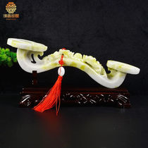 Han and Tang Yuge natural blue field jade auspicious ornaments handicrafts new Chinese style home living room decorations Qiao