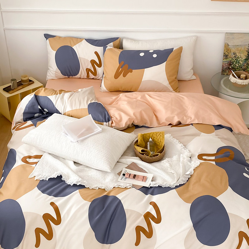 Three-piece bed set cotton twill student dormitory single bed 1 2 meters Nordic bedding