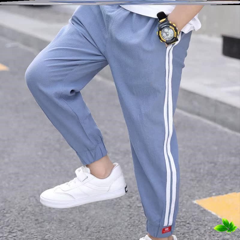 Tăng childrens quần mùa hè mỏng lỏng mặc giản dị chàng trai lớn sweatpants lỏng lẻo vừa trẻ em độ đàn hồi.