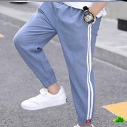 Quần thể thao nam mùa hè mỏng sweatpants loose-fitting mới trẻ em mùa hè váy mens phiên bản Hàn Quốc quần chân nhỏ màu đen quần duy nhất.