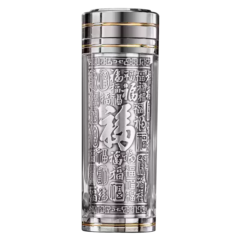 滇慶堂純銀保溫杯足銀999帶茶隔禮盒裝雲南雪花銀水杯