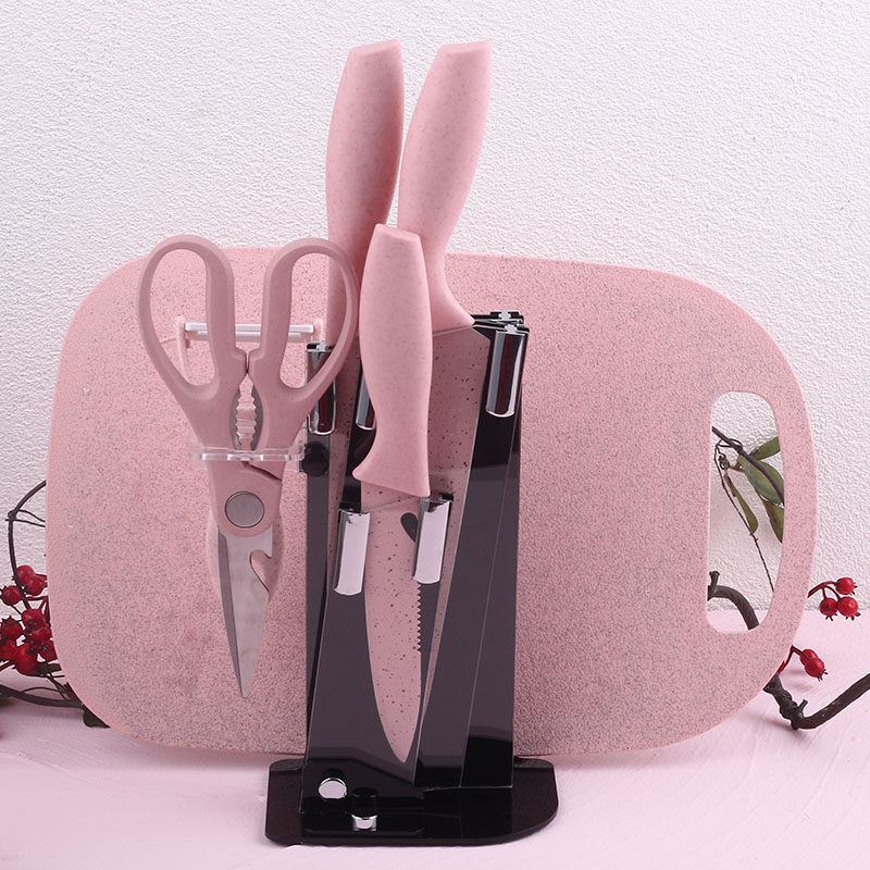 Baby Deputy Food Cutter Color Plate Knife Holder Suit Lady Special Super Quick Sharp Small Kitchen Knife House Pink Gift Set Knife