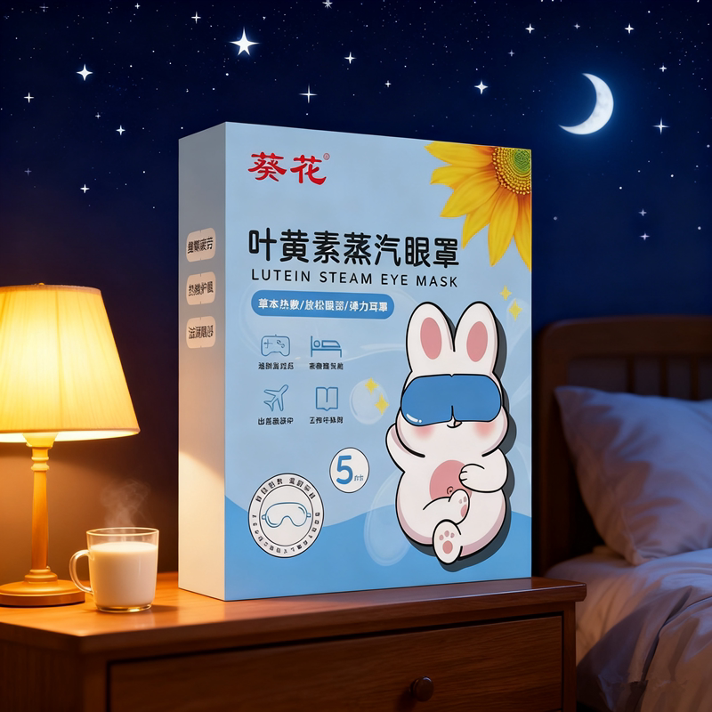 Sunflower Steam Eye Mask Relieves Eye Fatigue, Hot Compress for Students, Sleep Light-Blocking Heating Eye Protection Patch, Heated Lutein