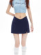 Apea2025 Autumn American Style Hot Girl Waist-Exposing V-Shaped Bodycon Mini Skirt Women's Versatile Slit A-Line Ultra-Short Skirt Pants