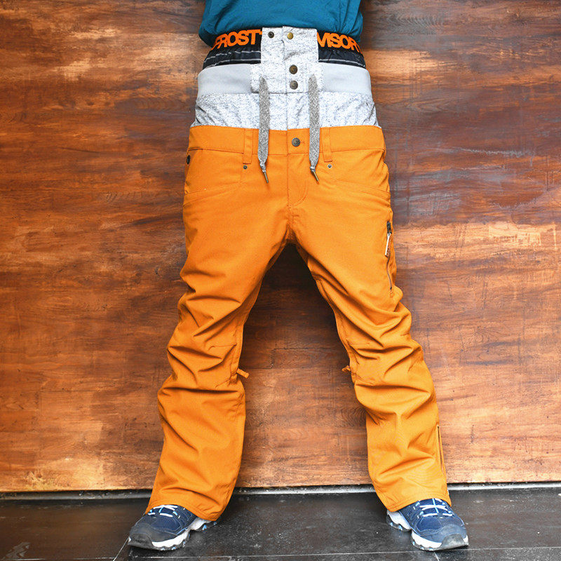 Limited time special price Japan Jackfrost professional ski pants slim fit high waist low crotch hump color deep blue texture excellent