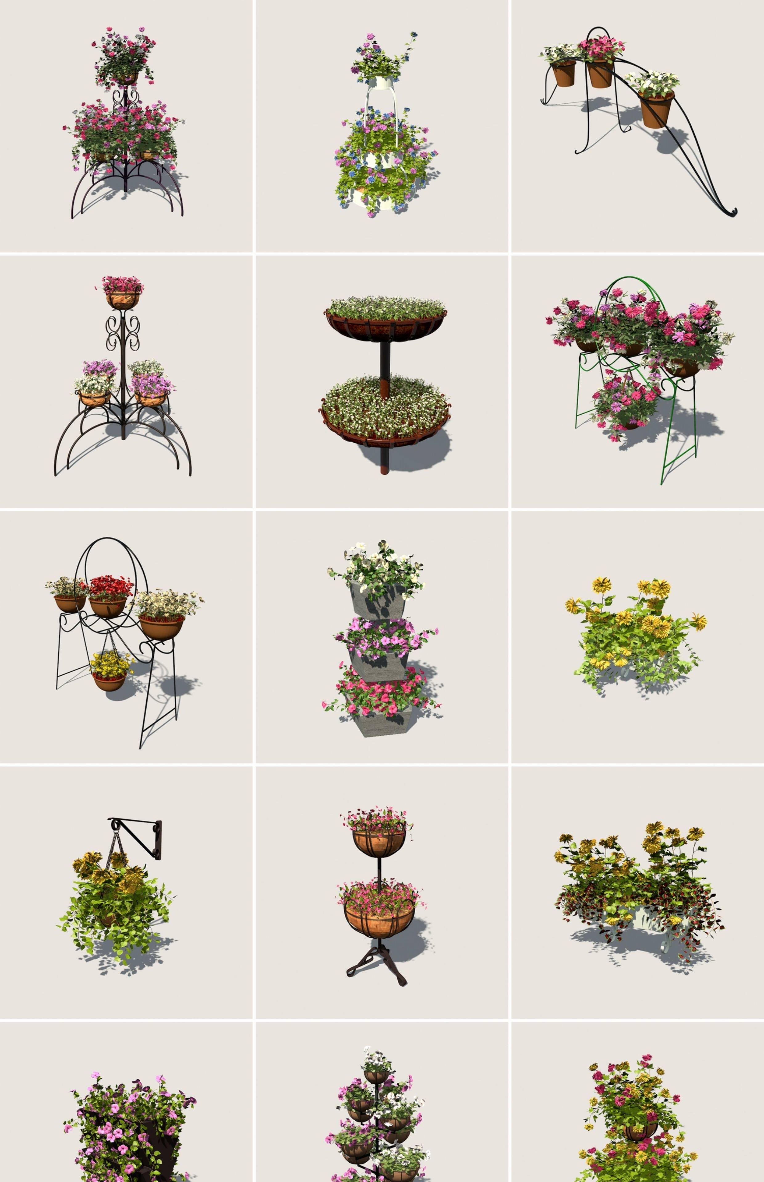 图片[3]-C4D植物FBX鲜花Blender盆景Maya盆栽花卉场景道具三维3D模型素材-cg男孩