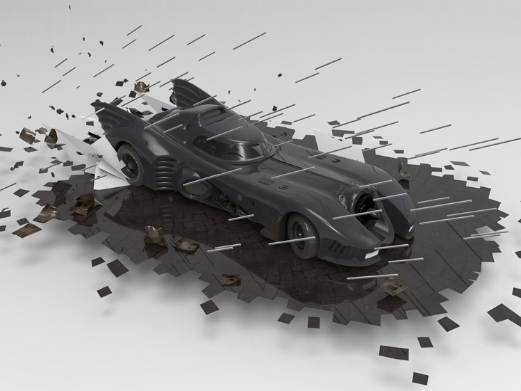 C4D科幻蝙蝠侠3D战车FBX跑车STL游戏场景道具OBJ模型Blender素材-cg男孩
