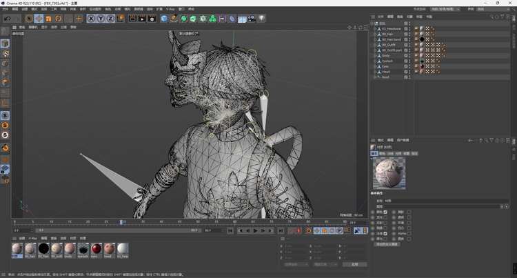 图片[2]-C4D日式风格男性FBX游戏人物角色STL古风服饰OBJ三维模型Blender-cg男孩